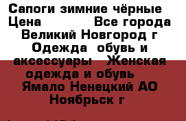 Сапоги зимние чёрные › Цена ­ 3 000 - Все города, Великий Новгород г. Одежда, обувь и аксессуары » Женская одежда и обувь   . Ямало-Ненецкий АО,Ноябрьск г.